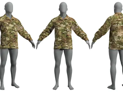 VKPO 3 Russian Army Combat Jacket - Marvelous Designer 3D model