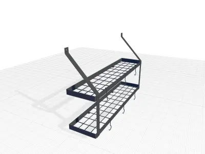 Custom Wall Mounted Double Pot Rack 3D model
