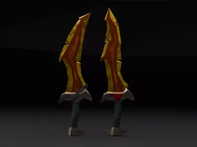 Magic Weapon set Low poly Game ready Low-poly 3D model