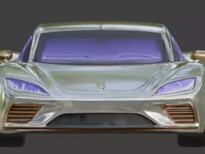 Futuristic Sci-Fi Compact Car 3D Model Low-poly 3D model