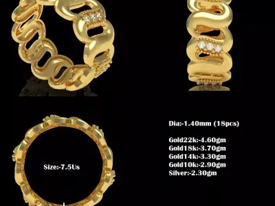Cuben Bend Ring 3D print model