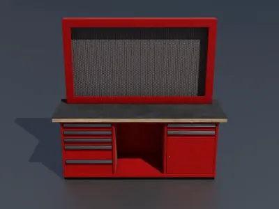 Workshop workbench 3 PBR 3D model