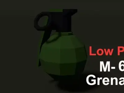 Low Poly M-67 Grenade Low-poly 3D model