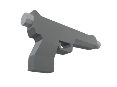Low Poly Gun v1 001 Low-poly 3D model