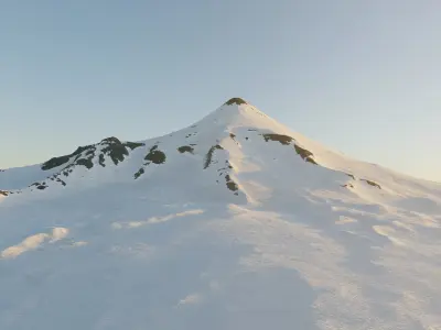 Iconic snowy volcano 3D model
