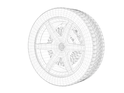 3D wheel with an unusual attachment Free 3D model