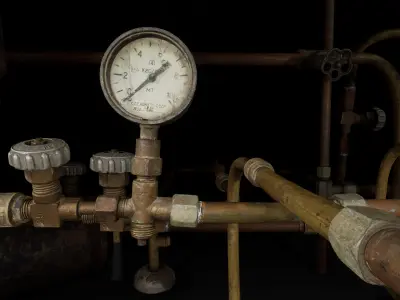 Pipes System Low-poly 3D model
