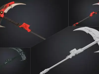 Mobile legends Ruby weapon Scythe  Low-poly 3D model