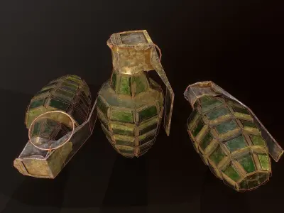 3d Low Poly Grenade Modelling Low-poly 3D model