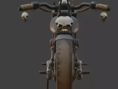 Longhorn Desert Nomad Motorcycle model Low-poly 3D model