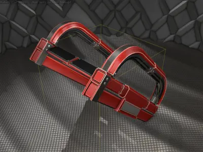 Sci-Fi Stairs - 10 - Red Version Low-poly 3D model