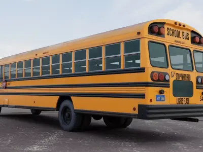 Classic Yellow School Bus 3D model