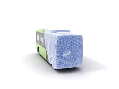 Green Eco Bus model pack Low-poly 3D model