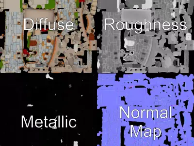 Medieval Stone Castle model pack Low-poly 3D model 3