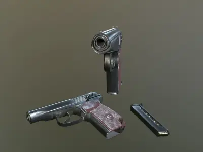 Makarov Pistol Low-poly 3D model