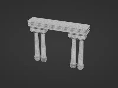 Temple arch Low-poly 3D model