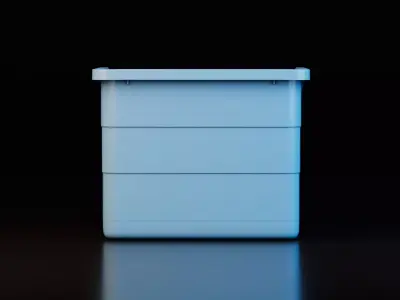 Plastic Storage Bin Free low-poly 3D model