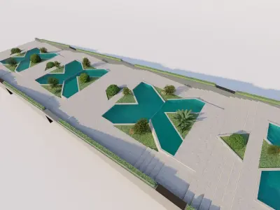 park-public park-Private Park Landscape 3D model 2