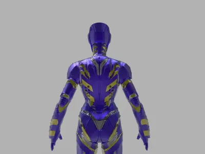 Iron Woman 3D High Poly model 3D model