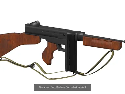 Thompson Sub Machine Gun set  m1a1  m1921A  m1928 3D Model Pack