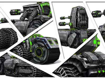 Future combat vehicle collection Low-poly 3D model purchase