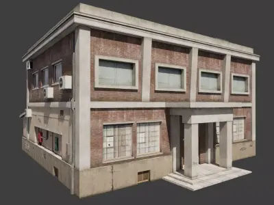 Building industrial City Work Street Low-poly 3D model Low-poly 3D model