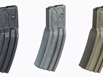 AR 15 M16 M4 magazine stanag 60 rounds Low-poly 3D model