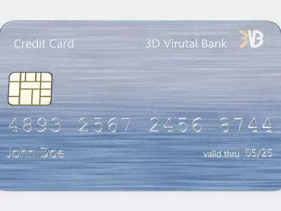 Credit Card V8 - Generic Payment Prop with Custom Design 3D model