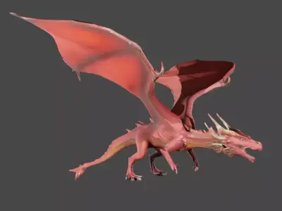 Red Flying dragon Free 3D model