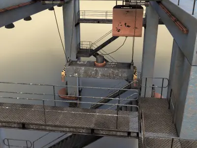 Gantry Crane Low-poly 3D model