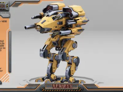 Vulture BattleMech Low-poly 3D model