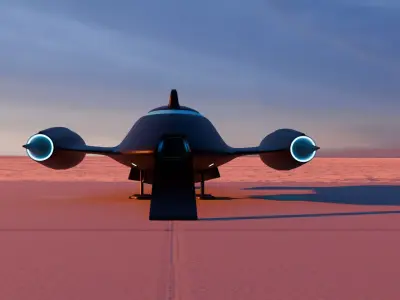 Black spaceship 3D model