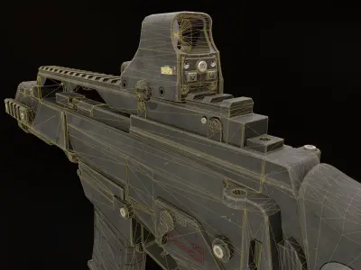 Assault rifle G36C Low-poly 3D model