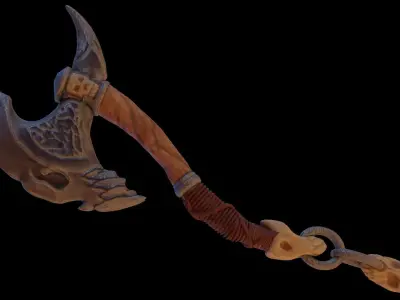 Stylized Axe - Bone Axe Low-poly 3D model