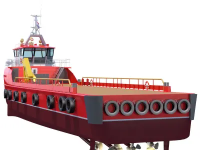 Fast Crew Supplier Vessel 3D model