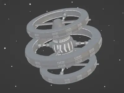 Space Station Low Poly 3D model