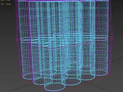 Barrels on pallet with wrap  3D model
