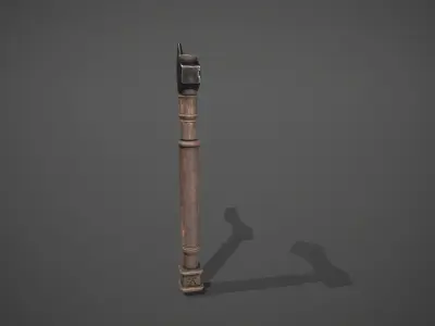 Dark Metal Antique Axe Low-poly 3D model