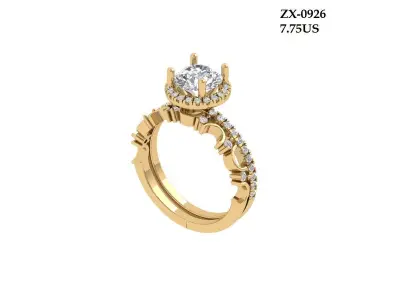 Engagement-ring 3D print model 5