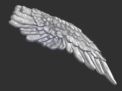 wing carved art 3D print model