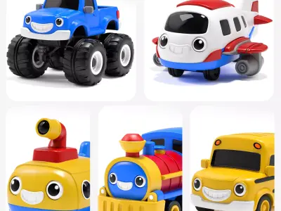 TinyWheels Universe Vol 01 Stylized Toy Vehicle Collection 3D Model Pack