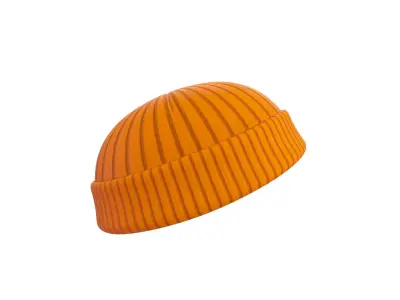 Yellow Brimless Hat 3D model