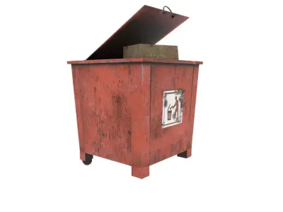 trash bin Low-poly 3D model