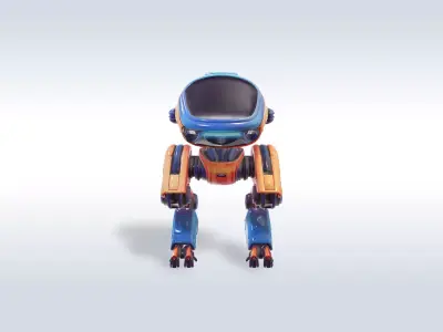 Futuristic Humanoid Mech Robot with Cockpit 106 3D model