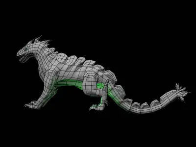 dragon Low-poly 3D model get