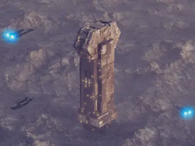 Skyscrapers Futuristic Sci-Fi Cyberpunk 2 3D model