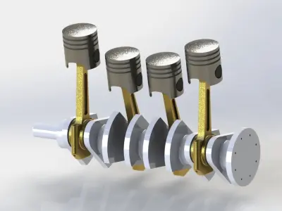  four cylinder 3D model