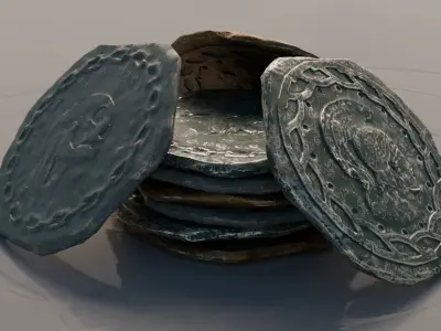 Coin 000 R Low-poly 3D model