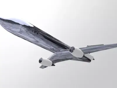 Fictional Jetliner alternate concept widebody 3D model