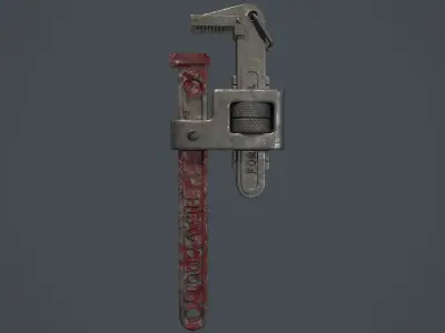 Pipe Wrench Tool Low-poly 3D model